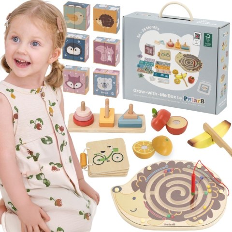VIGA Drewniany Zestaw Zabawek Edukacyjnych BOX Montessori dla Dzieci 24-36M