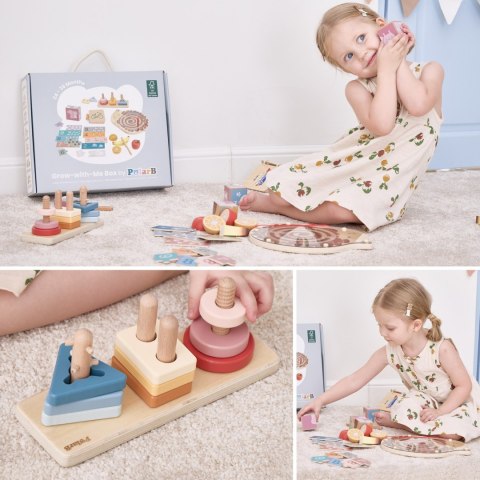 VIGA Drewniany Zestaw Zabawek Edukacyjnych BOX Montessori dla Dzieci 24-36M