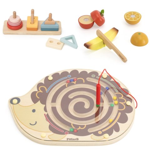 VIGA Drewniany Zestaw Zabawek Edukacyjnych BOX Montessori dla Dzieci 24-36M