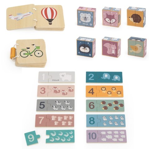 VIGA Drewniany Zestaw Zabawek Edukacyjnych BOX Montessori dla Dzieci 24-36M