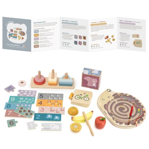 VIGA Drewniany Zestaw Zabawek Edukacyjnych BOX Montessori dla Dzieci 24-36M