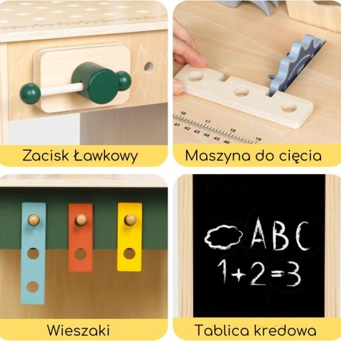 WOOPIE GREEN Drewniany Warsztat STEM Duży Zestaw z Narzędziami 26el.