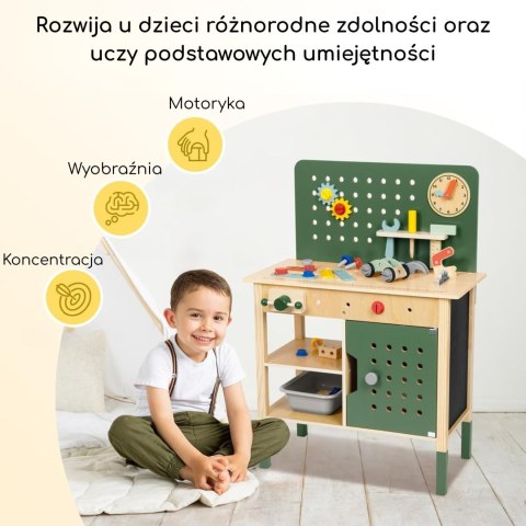 WOOPIE GREEN Drewniany Warsztat STEM Duży Zestaw z Narzędziami 26el.