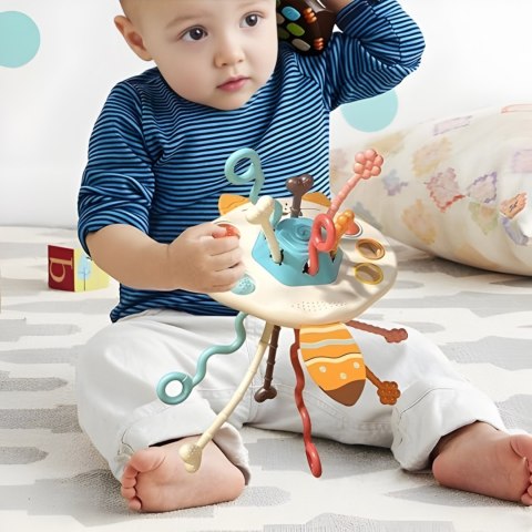 WOOPIE BABY Zabawka Sensoryczna Montessori Gryzak Grzechotka Wielofunkcyjny Lis