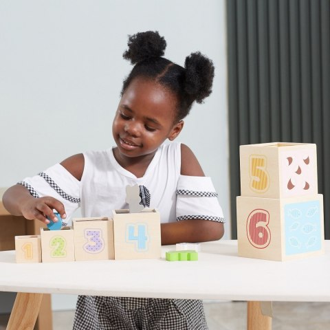 VIGA Drewniana Piramidka Edukacyjna Montessori Sorter Klocki Układanka
