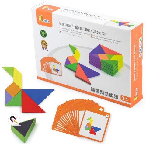 VIGA Tangram Drewniana Gra Logiczna Układanka Certyfikat FSC