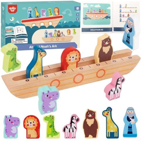 TOOKY TOY Drewniana Układanka Łamigłówki dla Dzieci Noe i Zwierzęta