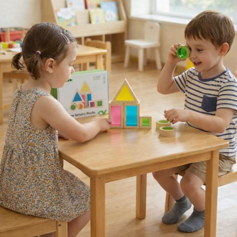 TOOKY TOY Drewniane Kolorowe Klocki Lustra Zestaw 8 el. FSC