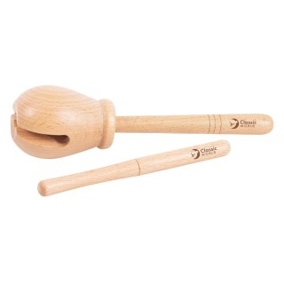 CLASSIC WORLD EDU Drewniany Instrument Muzyczny Woodblock Rytmiczny 2 el.