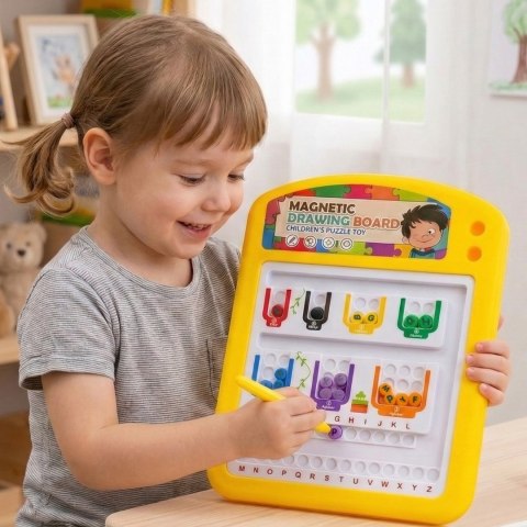 TABLICA MAGNETYCZNA EDUKACYJNA UKŁADANKA SORTER NAUKA ALFABETU 3+ WOOPIE