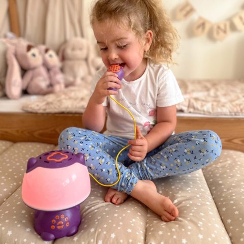 WOOPIE Multifunkcyjna Lampka RGB Głośnik Bluetooth Karaoke Modulator Głosu Karta SD AUX Fioletowa