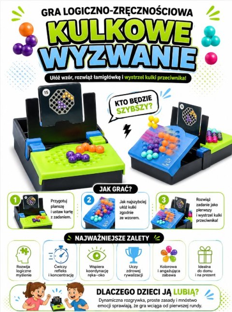 WOOPIE IQ Gra Logiczna Strategiczna Trening Mózgu "Head to Head" Układanie Wzoru na Czas