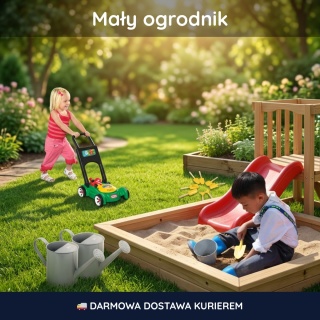 🧑‍🌾 Zestaw Małego Ogrodnika 4w1: Kosiarka Little Tikes + Skrzynka z Wkrętarką + Metalowe Konewki i Narzędzia