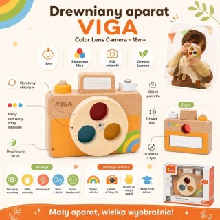 VIGA Drewniany Aparat Fotograficzny -Kolory i Dźwięk