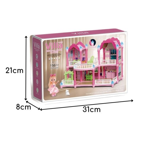 WOOPIE Domek Dla Lalek Willa Ogrodowa 156el.