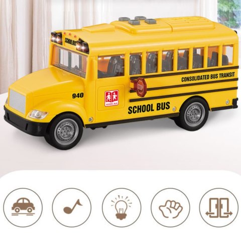 WOOPIE Interaktywny Autobus Szkolny Elektryczny 1:20 Światło Dźwięk Prezent