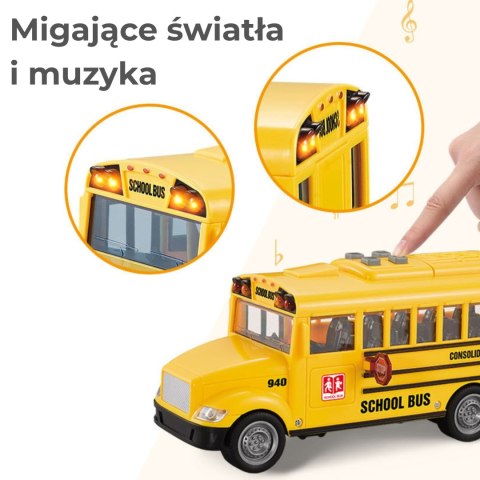 WOOPIE Interaktywny Autobus Szkolny Elektryczny 1:20 Światło Dźwięk Prezent