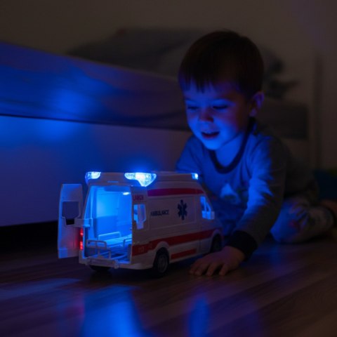 WOOPIE Pogotowie Karetka Ambulans Nosze w Zestawie + Sygnały Dźwiękowe I Świetlne