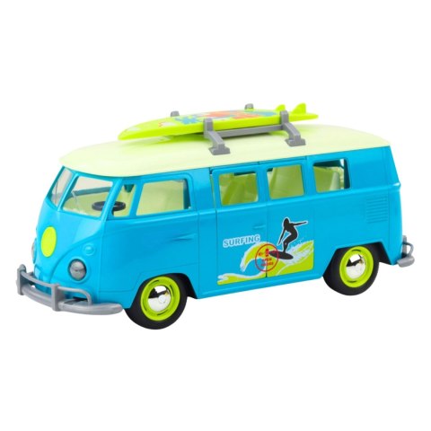 WOOPIE Samochód Bus Surfing Klasyczny Czerwony Ze Światłem I Dźwiękiem Model 1:14