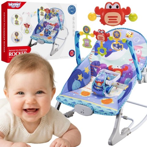 WOOPIE BABY Bujaczek Leżaczek 2w1 Krab Interaktywny Wibracje Melodie