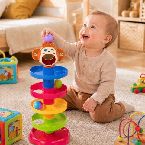 WOOPIE BABY Kulodrom Tor Kulkowy Zestaw Spirala + 3 Kulki