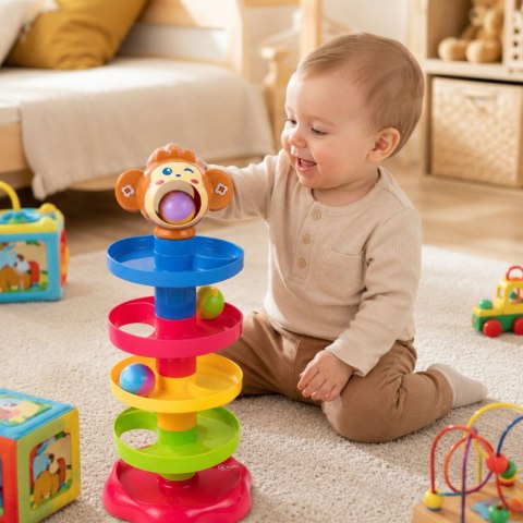 WOOPIE BABY Kulodrom Tor Kulkowy Zestaw Spirala + 3 Kulki