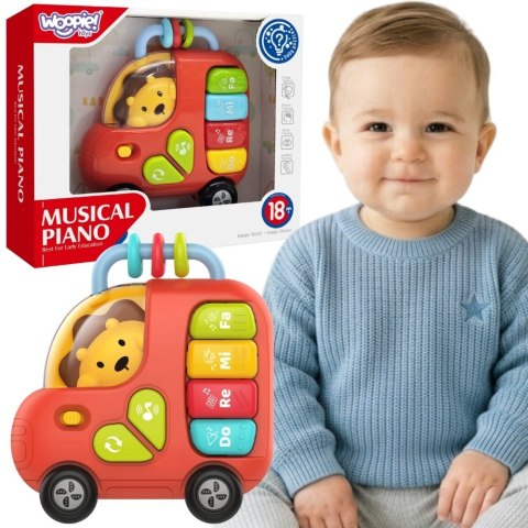 WOOPIE BABY Pianinko Interaktywne Autobus Lew Muzyczne Organki Dźwięki Światła 18m