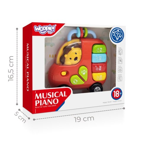 WOOPIE BABY Pianinko Interaktywne Autobus Lew Muzyczne Organki Dźwięki Światła 18m