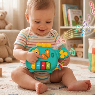 WOOPIE BABY Pianinko Interaktywne Helikopter Słoń Muzyczne Dźwięki 18m+
