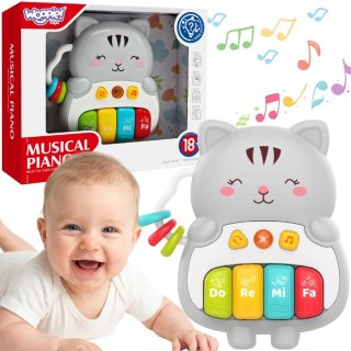 WOOPIE BABY Pianinko Interaktywne Kotek Muzyczne Organki Dźwięki Światło 18m+