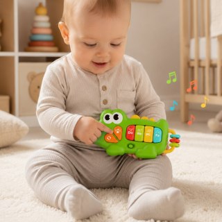 WOOPIE BABY Pianinko Interaktywne Krokodyl Organki Muzyczne Dźwięki Światło 18m+
