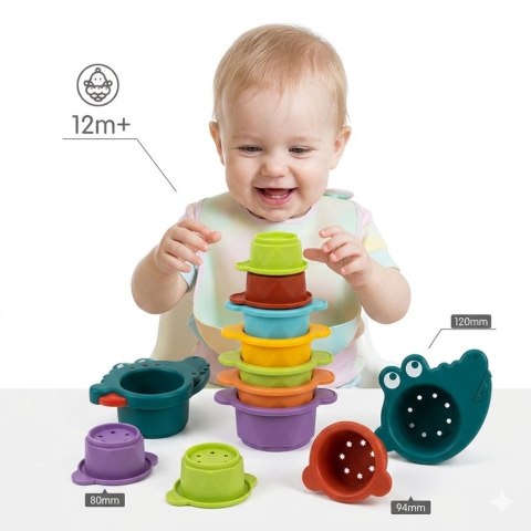 WOOPIE BABY Zabawka do Kąpieli Kubeczki Przelewowe Krokodylek