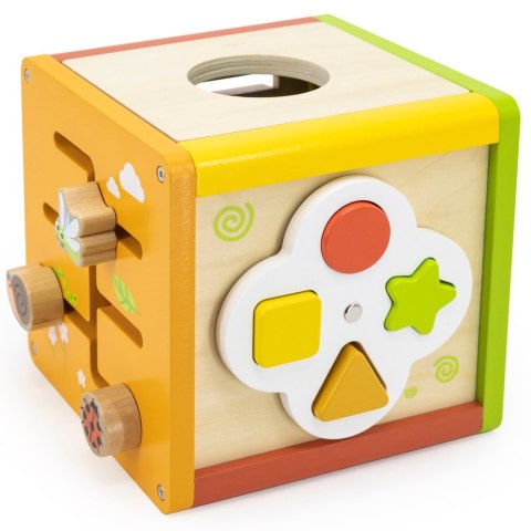 VIGA Drewniana Kostka Edukacyjna 5w1 Sorter Przeplatanka Montessori