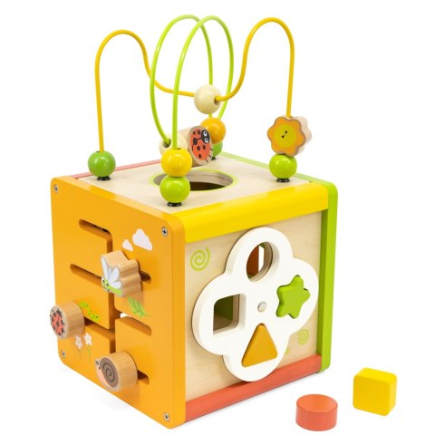 VIGA Drewniana Kostka Edukacyjna 5w1 Sorter Przeplatanka Montessori