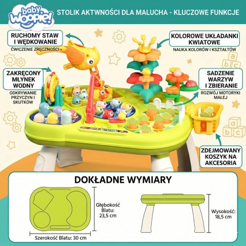 WOOPIE BABY Interaktywny Multistolik Edukacyjny 8w1 Montessori