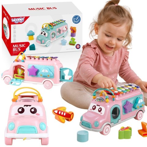 WOOPIE BABY Samochodzik Muzyczny Sorter z Cymbałkami Różowy