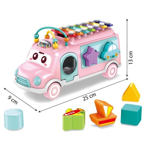 WOOPIE BABY Samochodzik Muzyczny Sorter z Cymbałkami Różowy