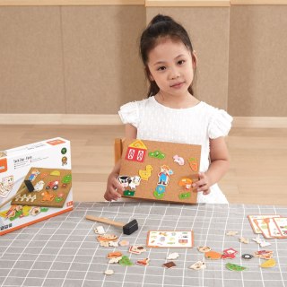 VIGA Przybijanka Drewniana Farma Tablica Korkowa Montessori