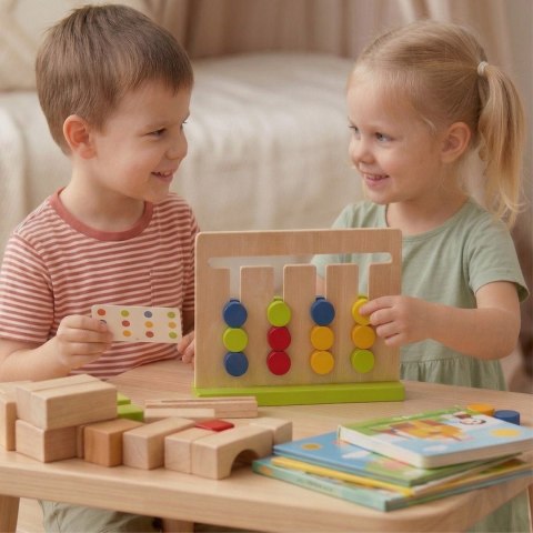 TOOKY TOY Gra Logiczna Układanka na Czas Kolory 30 Wzorów 18 el.