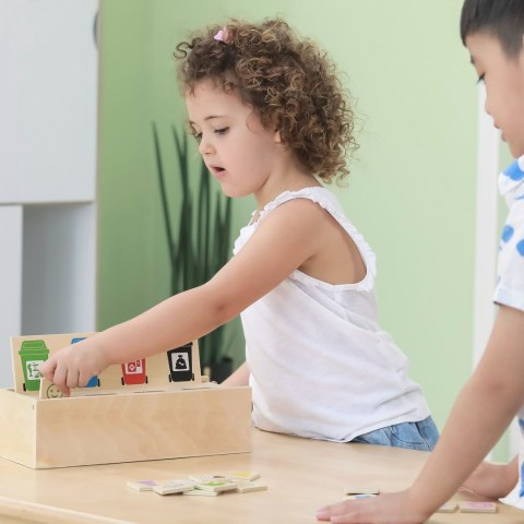 VIGA Układanka Gra edukacyjna drewniana do nauki sortowania śmieci