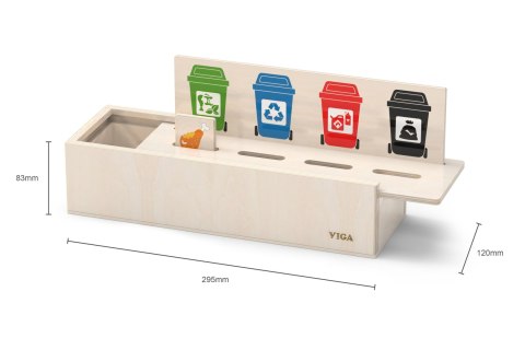VIGA Układanka Gra edukacyjna drewniana do nauki sortowania śmieci