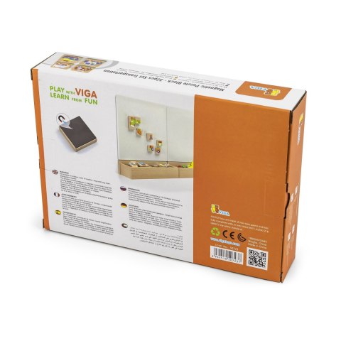 Viga Układanka drewniana Montessori puzzle magnetyczne edukacyjne pojazdy