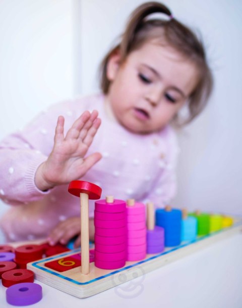 WOOPIE GREEN Układanka Nauka Liczenia i Kolorów Montessori 56 el.