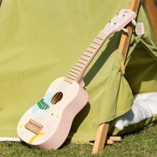 CLASSIC WORLD Drewniane Ukulele Gitara dla Dzieci Różowa