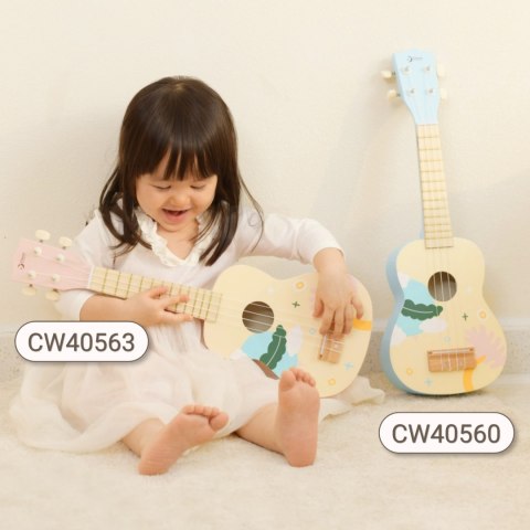 CLASSIC WORLD Drewniane Ukulele Gitara dla Dzieci Różowa