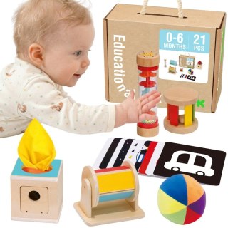 TOOKY TOY Box Pudełko XXL Montessori Edukacyjne 6w1 Sensoryczne 0-6 Mies