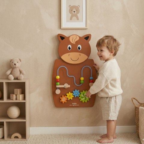VIGA Drewniana Tablica Manipulacyjna Konik Certyfikat FSC Montessori