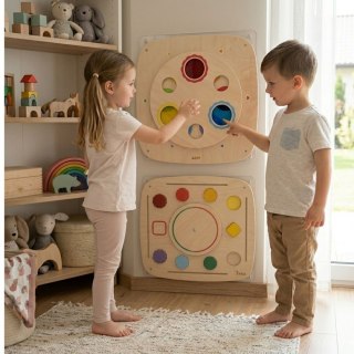 VIGA Drewniana Tablica Manipulacyjna Sensoryczna Mieszanie Kolorów