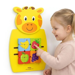 VIGA Drewniana Tablica Manipulacyjna Żyrafka Certyfikat FSC Montessori