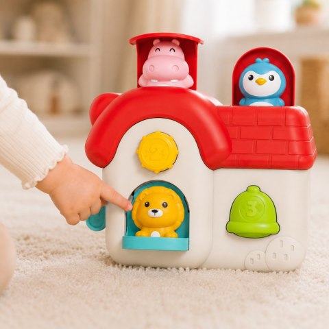 WOOPIE Interaktywny Domek Pop-Up Zwierzątka Zabawka Manipulacyjna 18m+